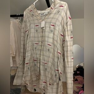 Silk paid linen blouse